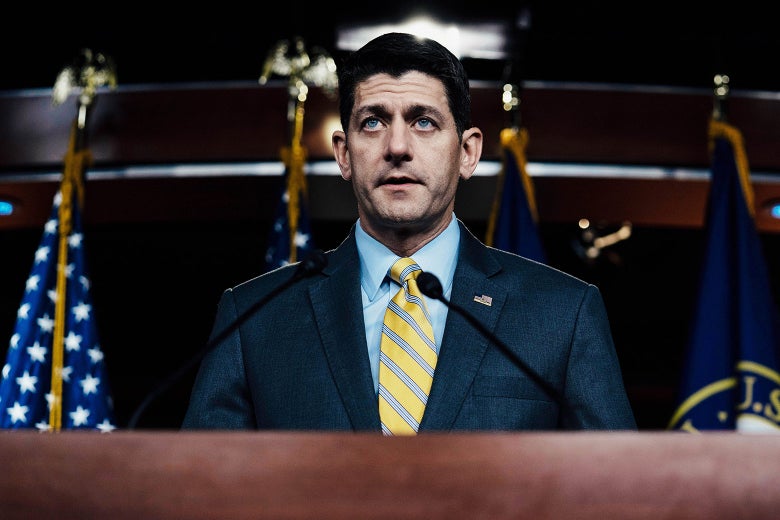 House Speaker Paul Ryan delivers his weekly remarks on Thursday in Washington.